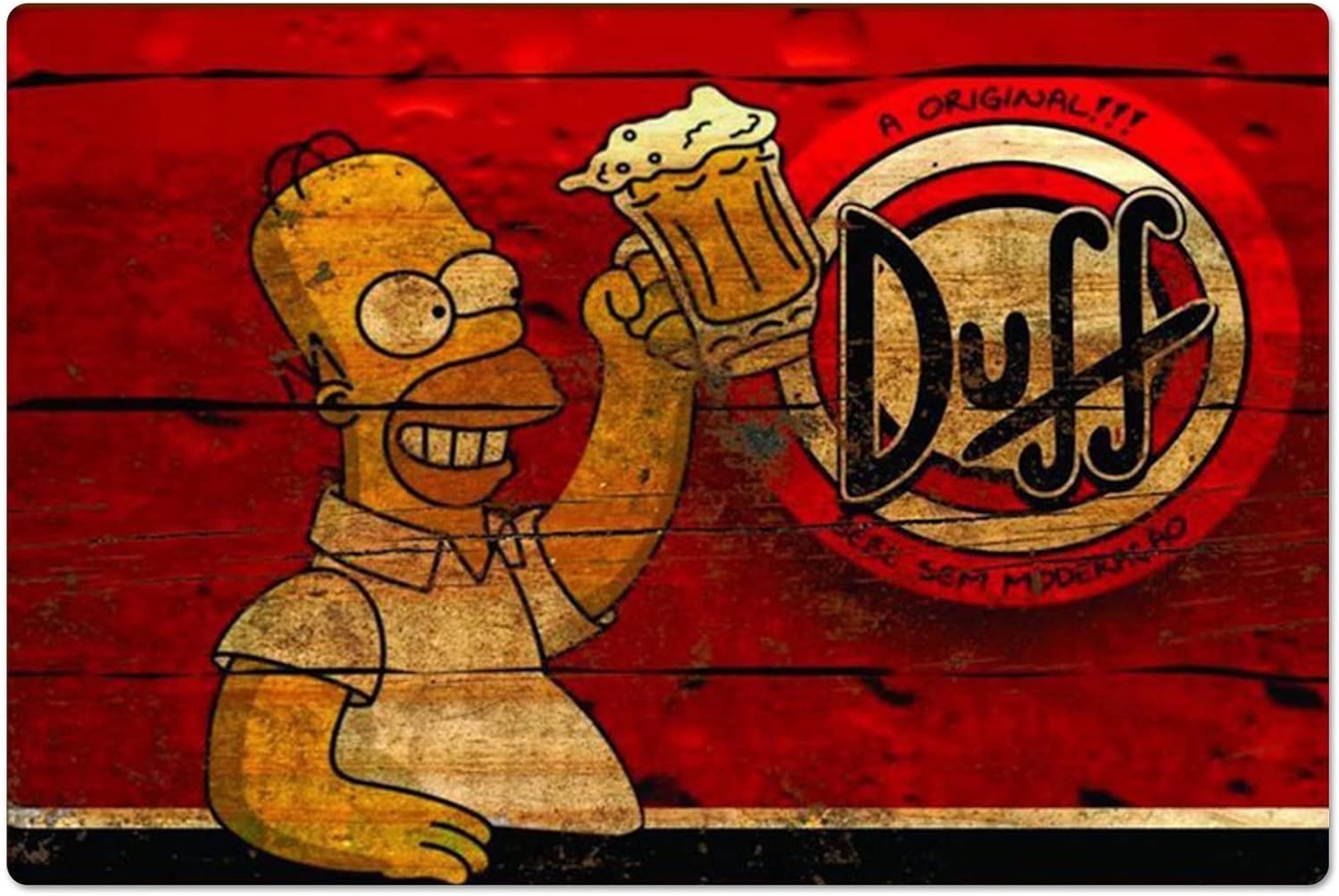 Home Gym Setup - Retro Metalowy Plakat Homer Duff Beer