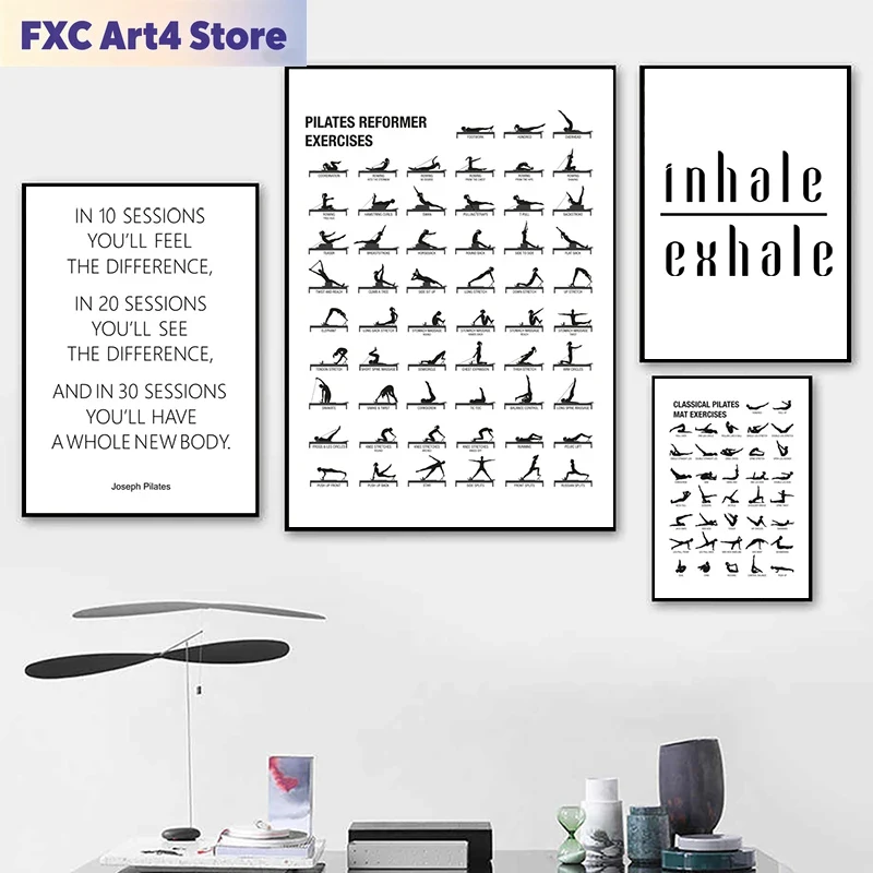 Home Gym Setup - Plakat bez ramy z schematem ćwiczeń
