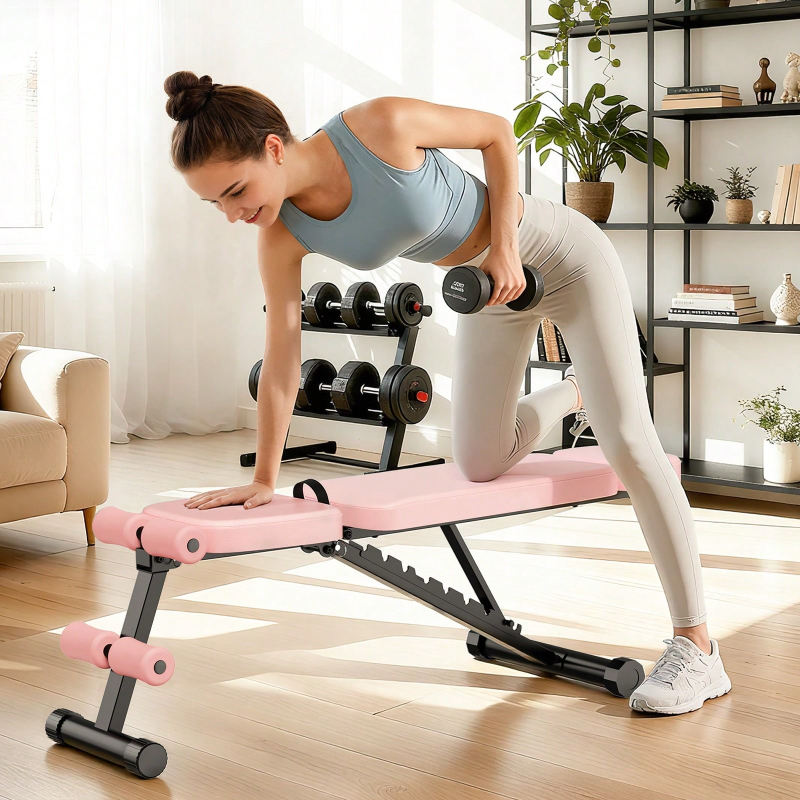 Home Gym Foldable - Regulowana 9-stopniowo ławka do ćwiczeń, składana,