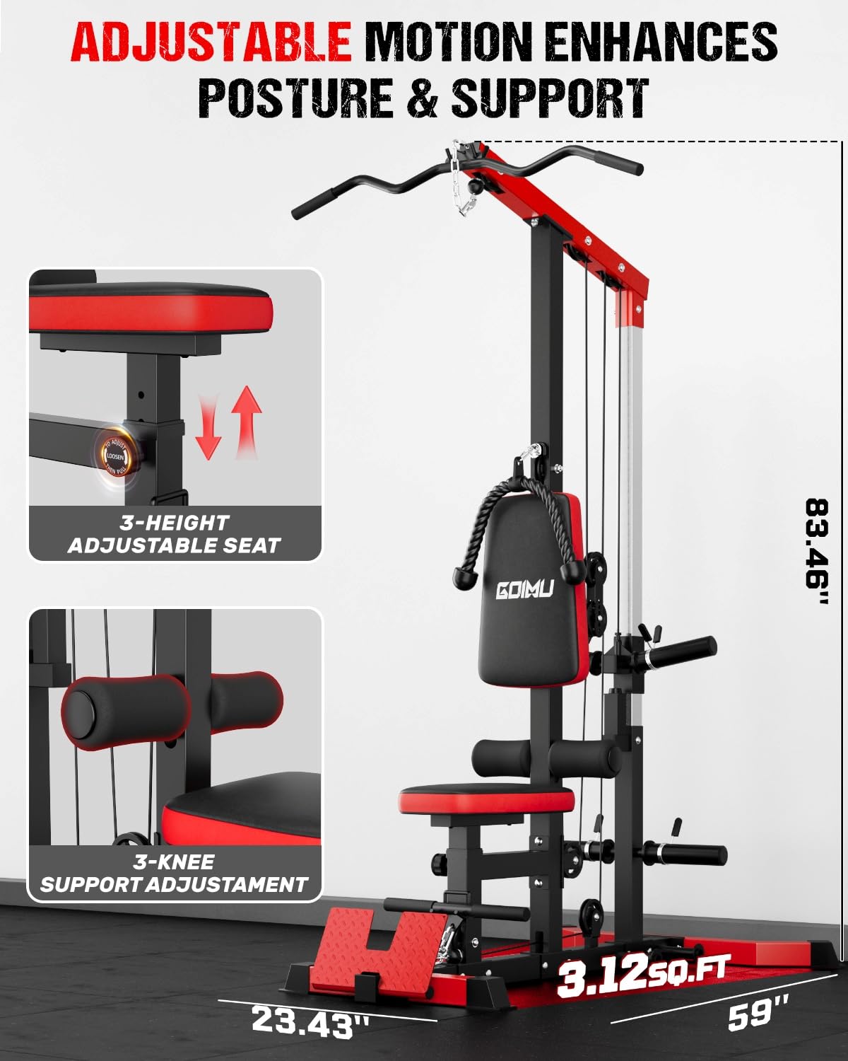 Maszyna do ściągania latów i w – Home Gym Lat Pulldown Machine recenzja i cena